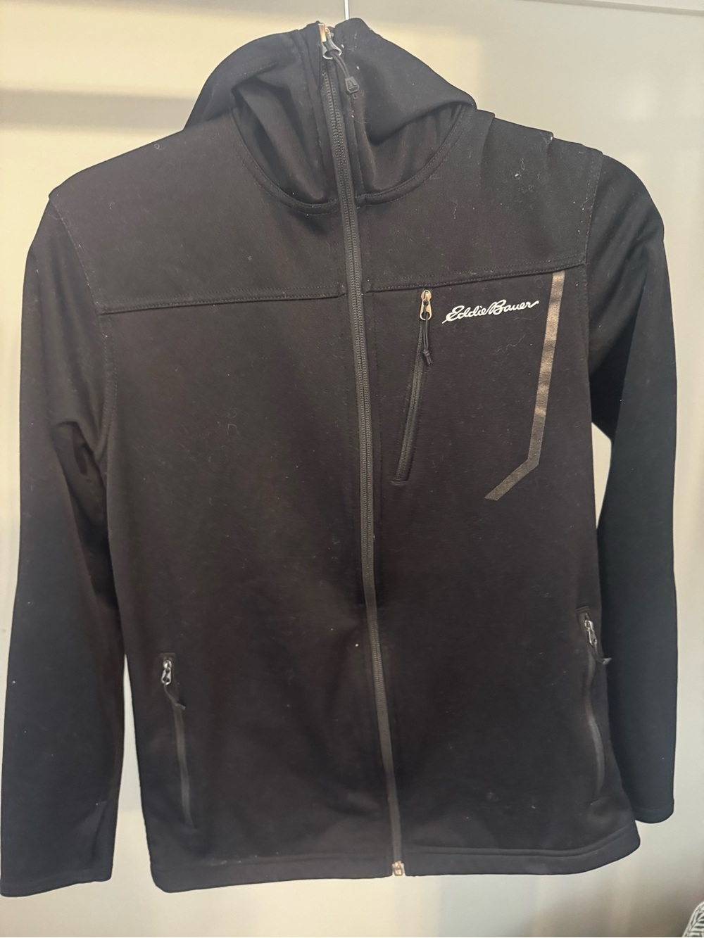 Eddie Bauer Black Full-Zip Performance Hooded Jacket
